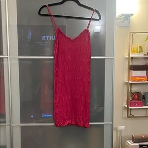 Pink ruched tank dress